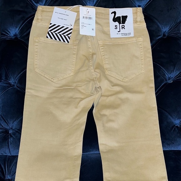 Sandrine Rose xFree People Sunflower Beige Straight Leg Jeans Sz27 - Picture 8 of 16